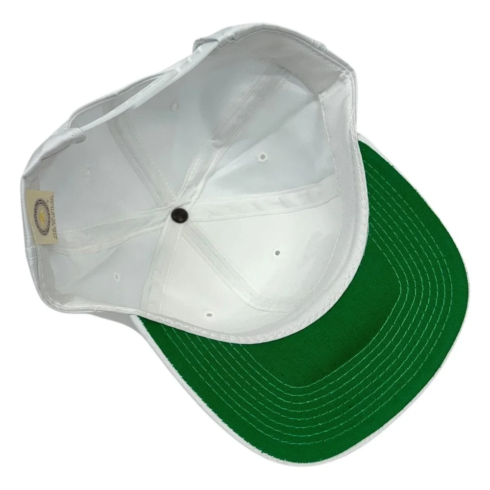VTG 90s Young An East Side Hat Cap Snap Back White‎ Gothic Script Embroidered